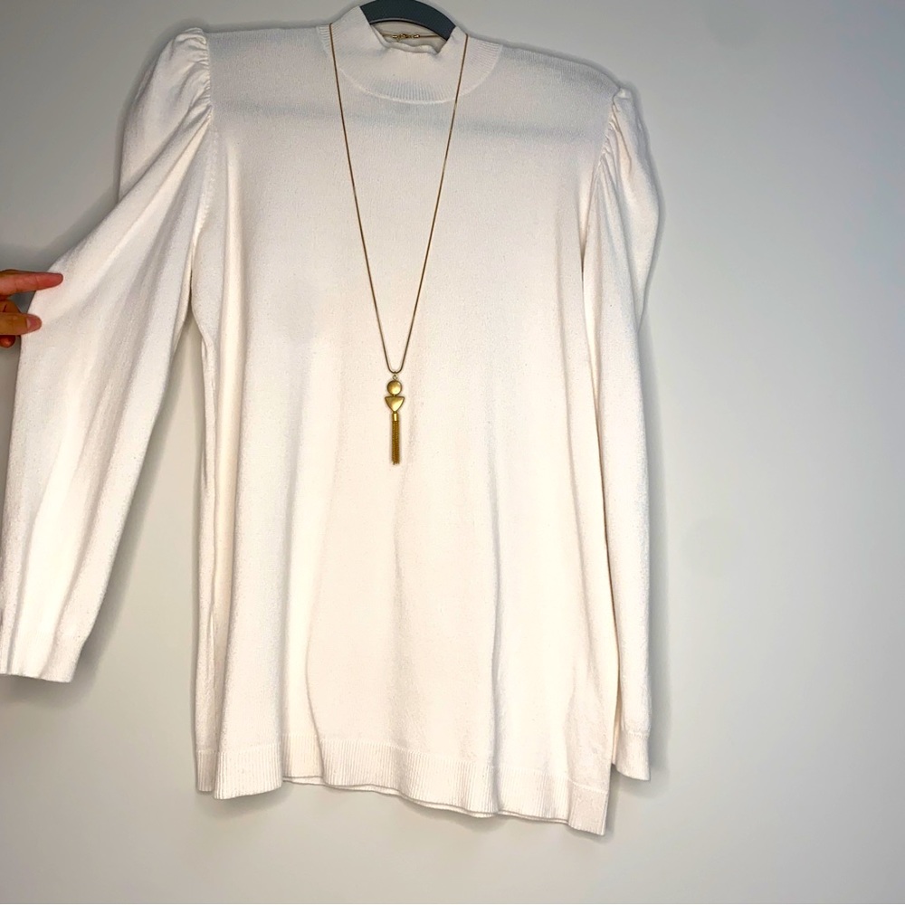 Ivory long sleeve turtleneck shirt